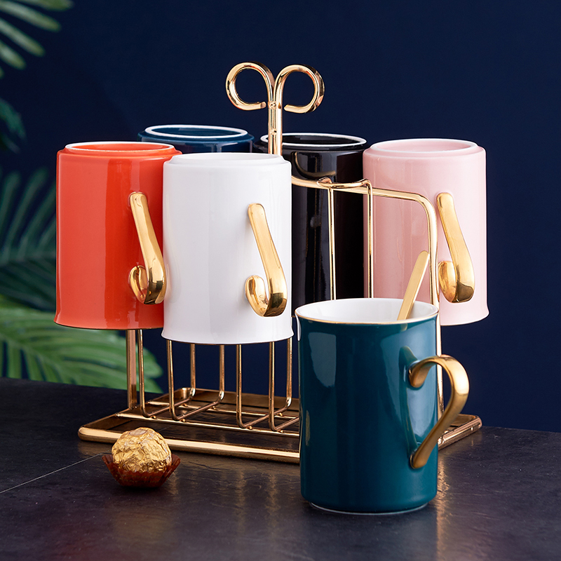 Ceramic Upscale Water Glass Suit High Face Value Home Phnom Penh Markcup Water Cup Glass Tea Cup With Cup Shelf