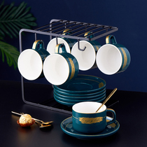 Creative ceramic coffee cup saucer set European small luxury simple home afternoon tea cup couple Cup gift