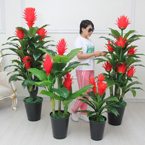 Net Red Nordic Ins Wind Emulation Flower Plastic Plant Living-room Furnishing Ground Flowers Fake Flowers Bogus Potted Plants For Head Fake Potted Plants