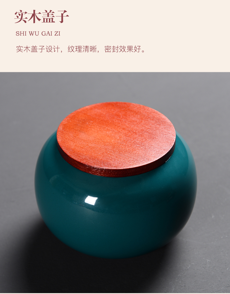 Restoring ancient ways in blue and white porcelain tea pot of red glaze porcelain, household puer tea packaging cartons is portable sealed storage tanks