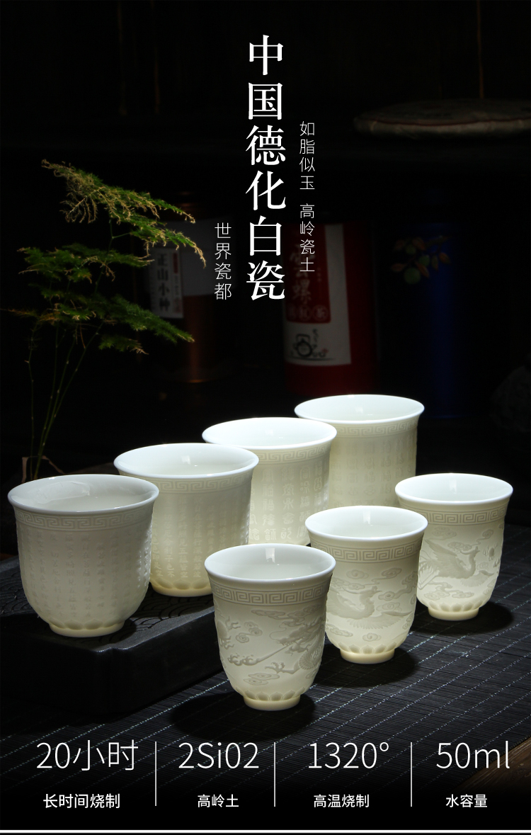 Suet jade kung fu tea cups heart sutra master cup manual sample tea cup, ceramic keller cup tea but small bowl