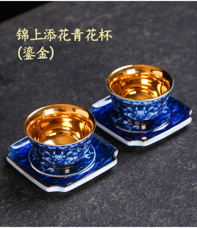 Blue and white porcelain ceramic cups size personal master ji Blue glaze cup sample tea cup high dehua white kung fu single CPU