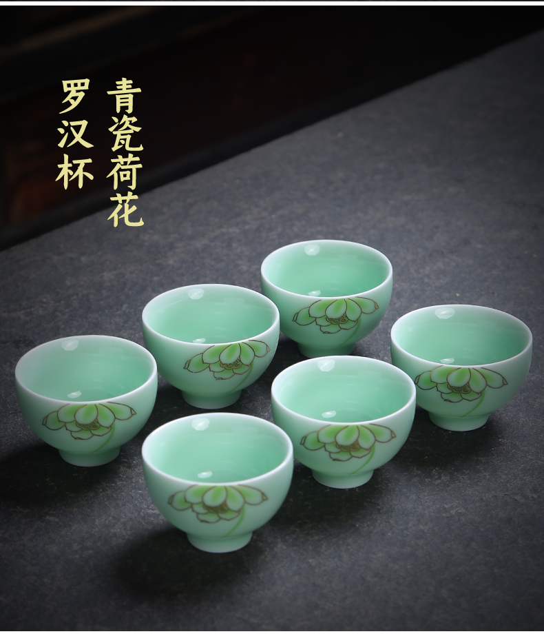 Silver cup 999 sterling Silver cup pure manual kung fu tea set ceramic coppering. As Silver sample tea cup master cup home