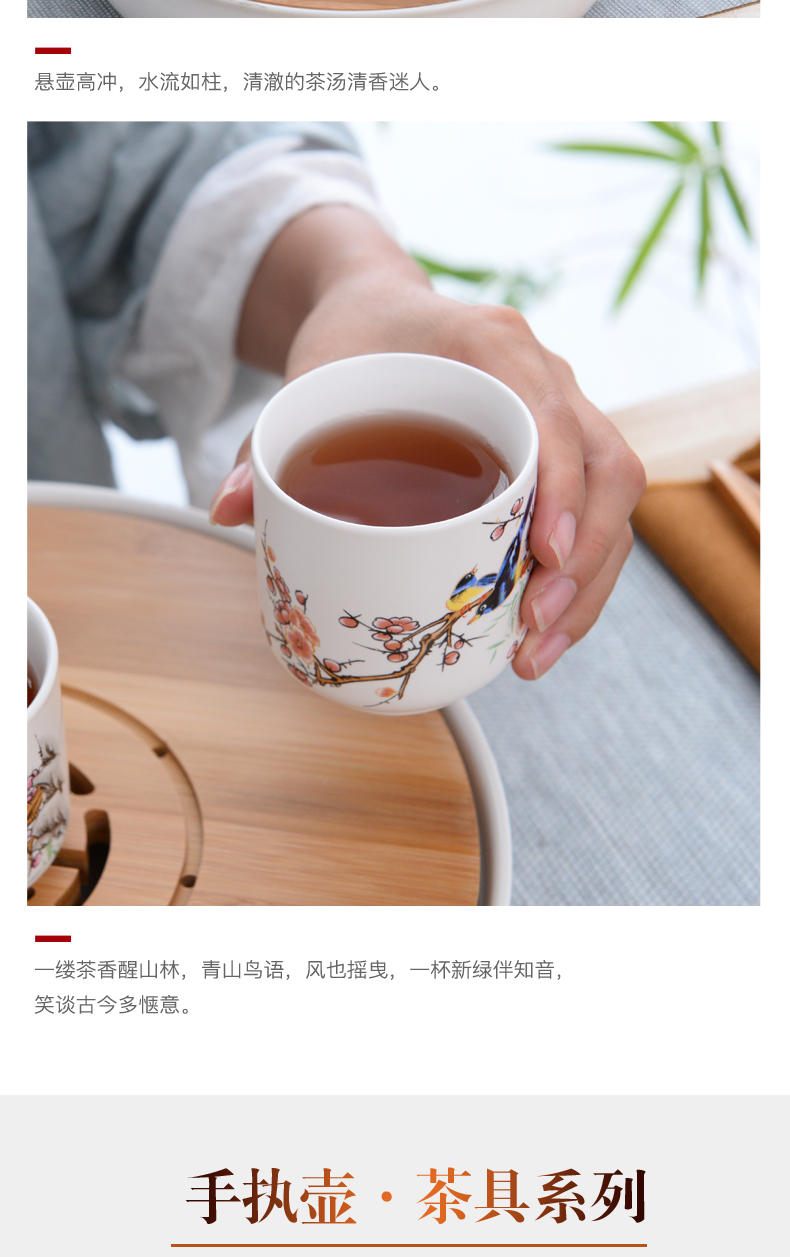 Individual cup double insulation cup not hot ceramic bowl of blue and white porcelain household kung fu tea glass teapot