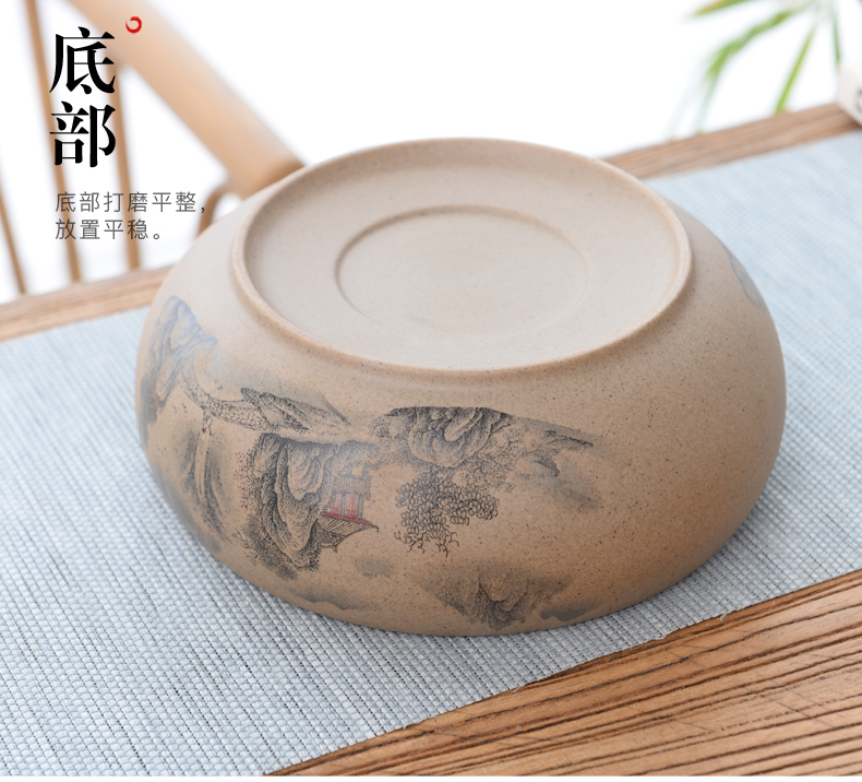 Coarse pottery large blue and white porcelain tea set writing brush washer wash to kung fu tea accessories tea six gentleman 's zero for wash with a water jar