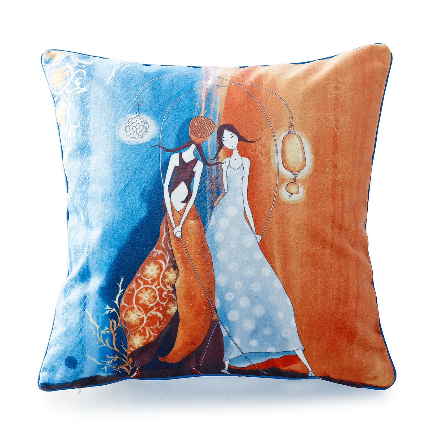 Korean style simple fresh girl creative girl literary little girl cotton and linen office sofa pillow cushion with core