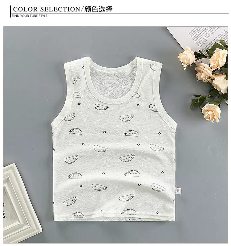 Cô gái Nhật Bản áo yếm cô gái mùa hè mỏng cotton trẻ em đồ lót đáy áo sơ mi slub cotton top - Áo vest