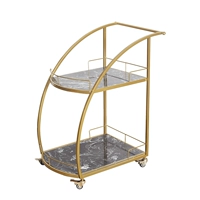 Второй слой золотой обеденный автомобиль с серебряной белой мраморной панелью дракона