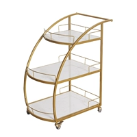 Три -слой золотой обеденный автомобиль с белой твердой деревянной панелью