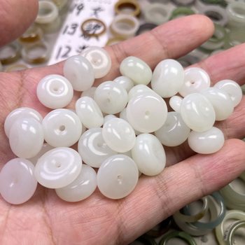 Natural xinjiang hotan white jade safety buckle accessories