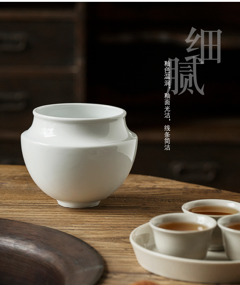 Sweet Bai Jianshui jingdezhen ceramic kung fu tea tea to wash the parts writing brush washer from household hot cup bowl cylinder water jar