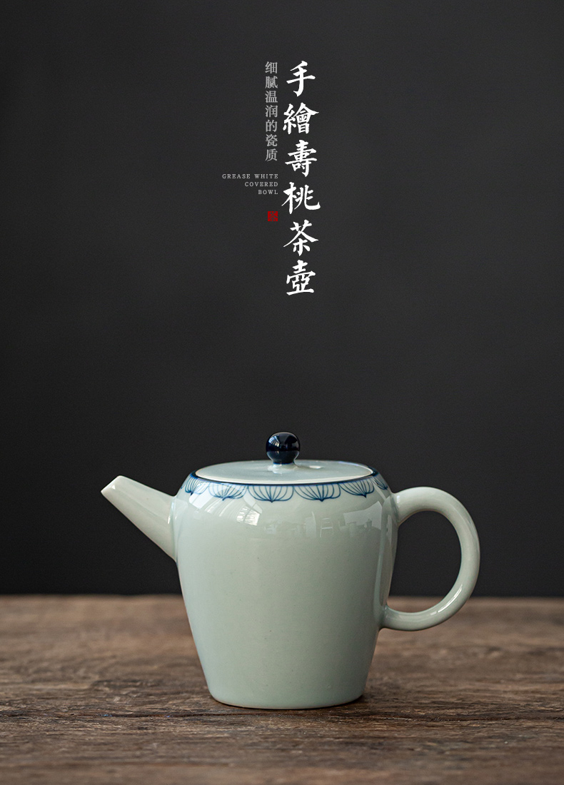 Earth story jingdezhen archaize single pot of kung fu tea set ceramic teapot hand - made lotus vesicles pot