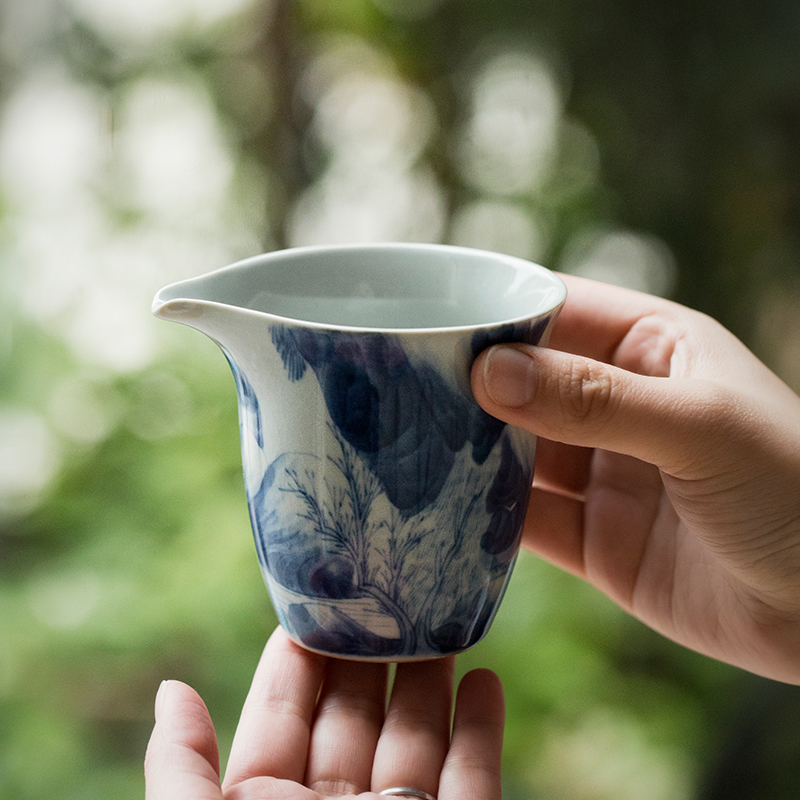 Jingdezhen hand - made porcelain kangxi landscape points of tea ware fair keller kunfu tea, kungfu tea set