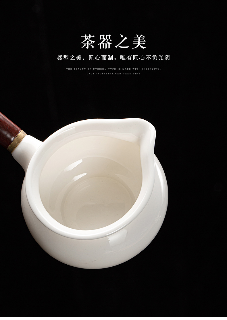 Dehua porcelain side put jade craft wood of tea sea suet take fair keller ceramics and a cup of tea ware kunfu tea