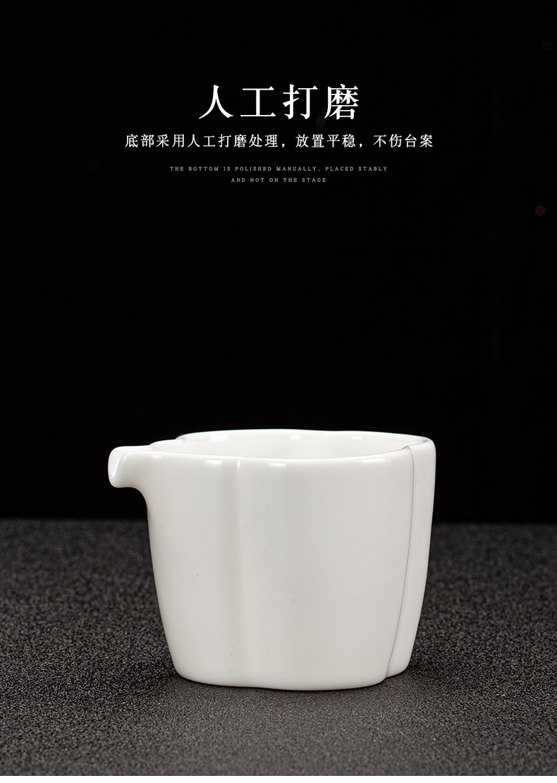 Jade porcelain dehua white porcelain and glass ceramic fair keller large points tea kung fu tea set manually heat - resistant thickening tea sea