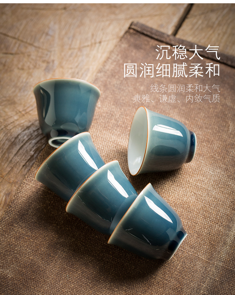 Jingdezhen tea custom lettering thin foetus cups little kung fu glaze of ceramic sample tea cup master cup custom