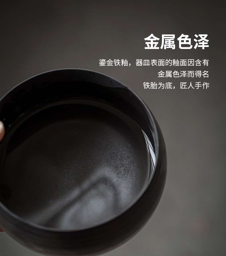 Jingdezhen hand gold small tea wash to wash to rust household ceramics glaze writing brush washer from Japanese zen tea zero