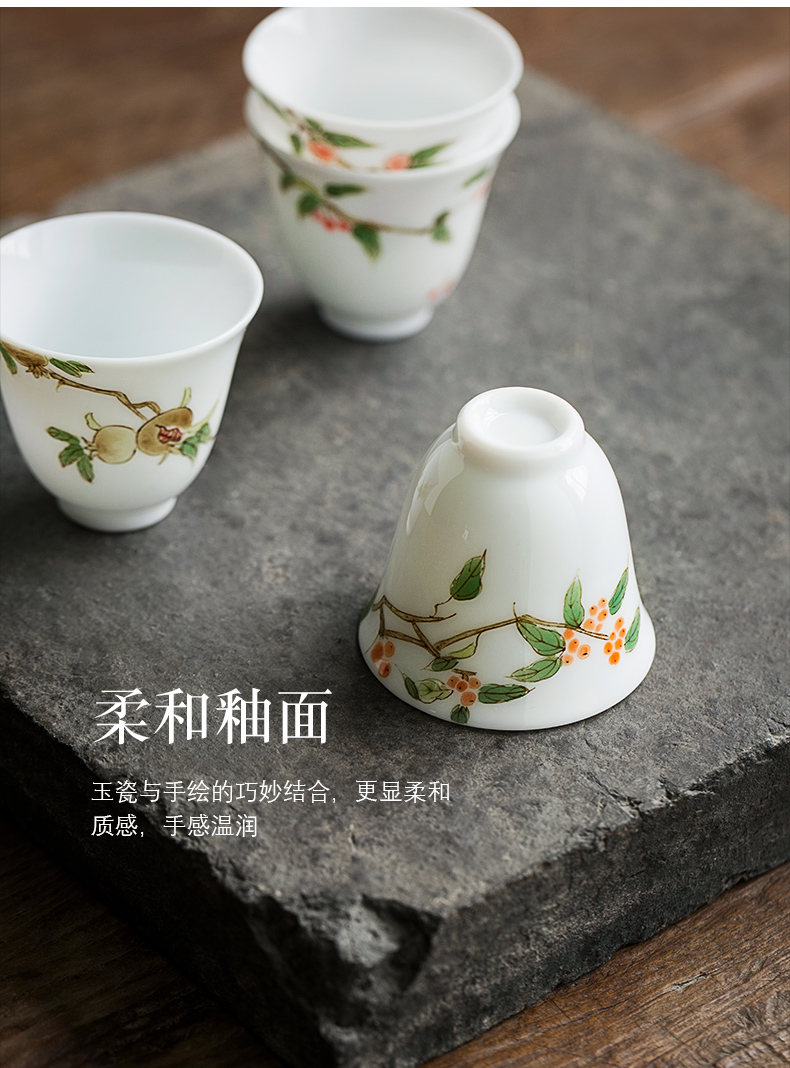 Jingdezhen hand - made pure manual under glaze color porcelain ceramic kung fu tea set personal sample tea cup cup cup single CPU