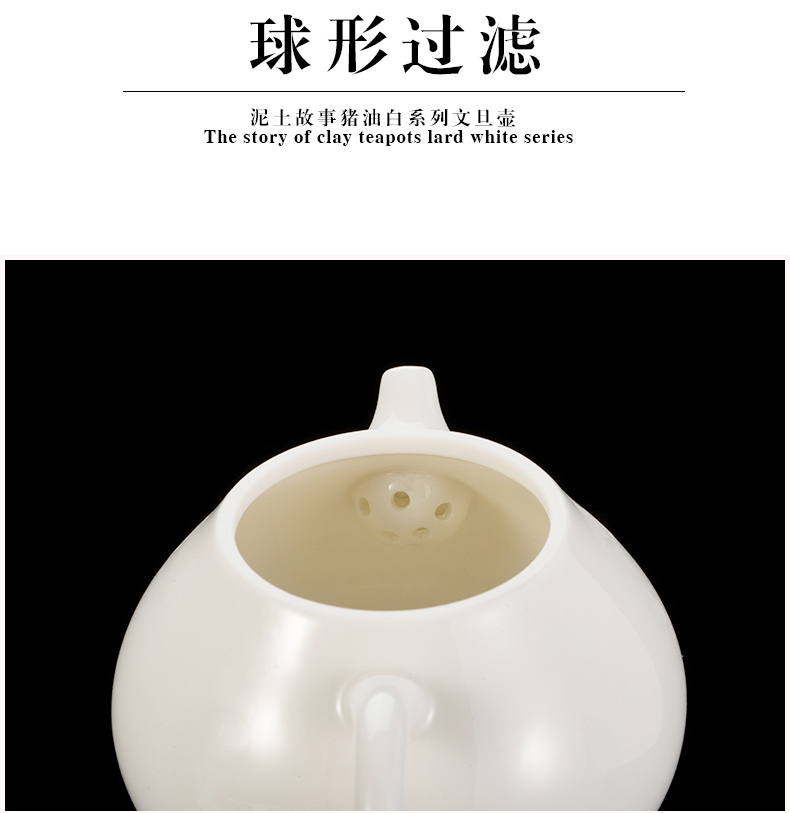 Dehua lard white porcelain teapot pomelos pot of Dehua white porcelain teapot ceramic teapot kung fu tea pot