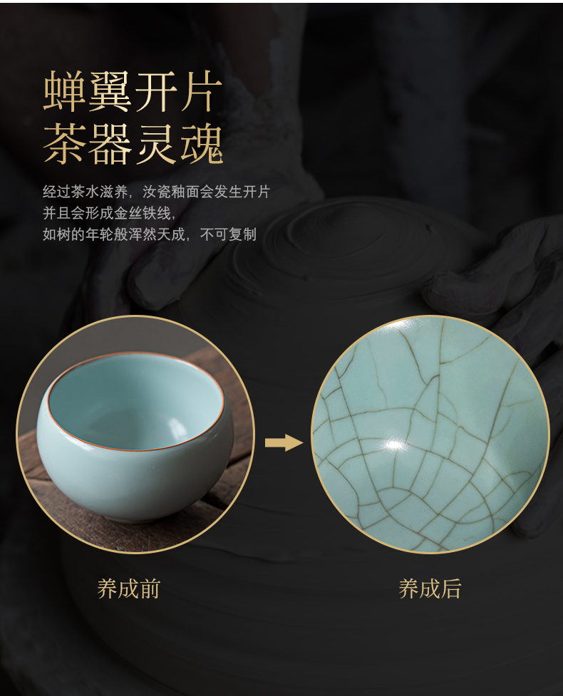 Jingdezhen your up teacup cracked can raise hand master cup single green tea cups, ceramic antique sample tea cup a day