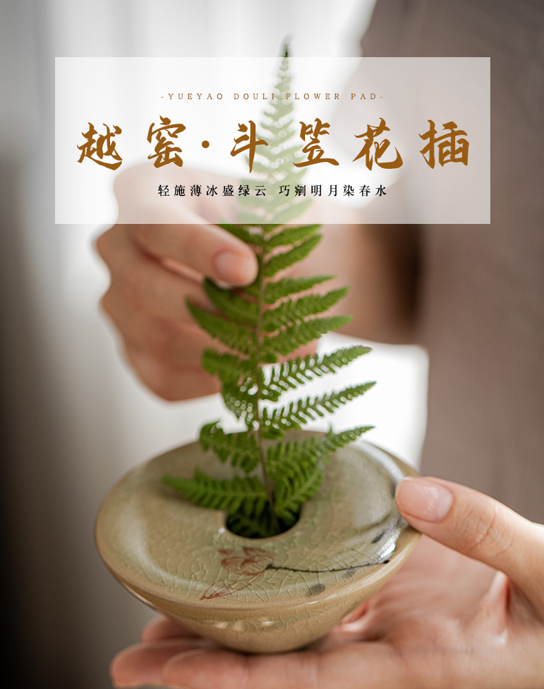 Mesa of jingdezhen, the up vase hand - made flowers in the living room decoration to the hotel between example flower implement home furnishing articles about tea