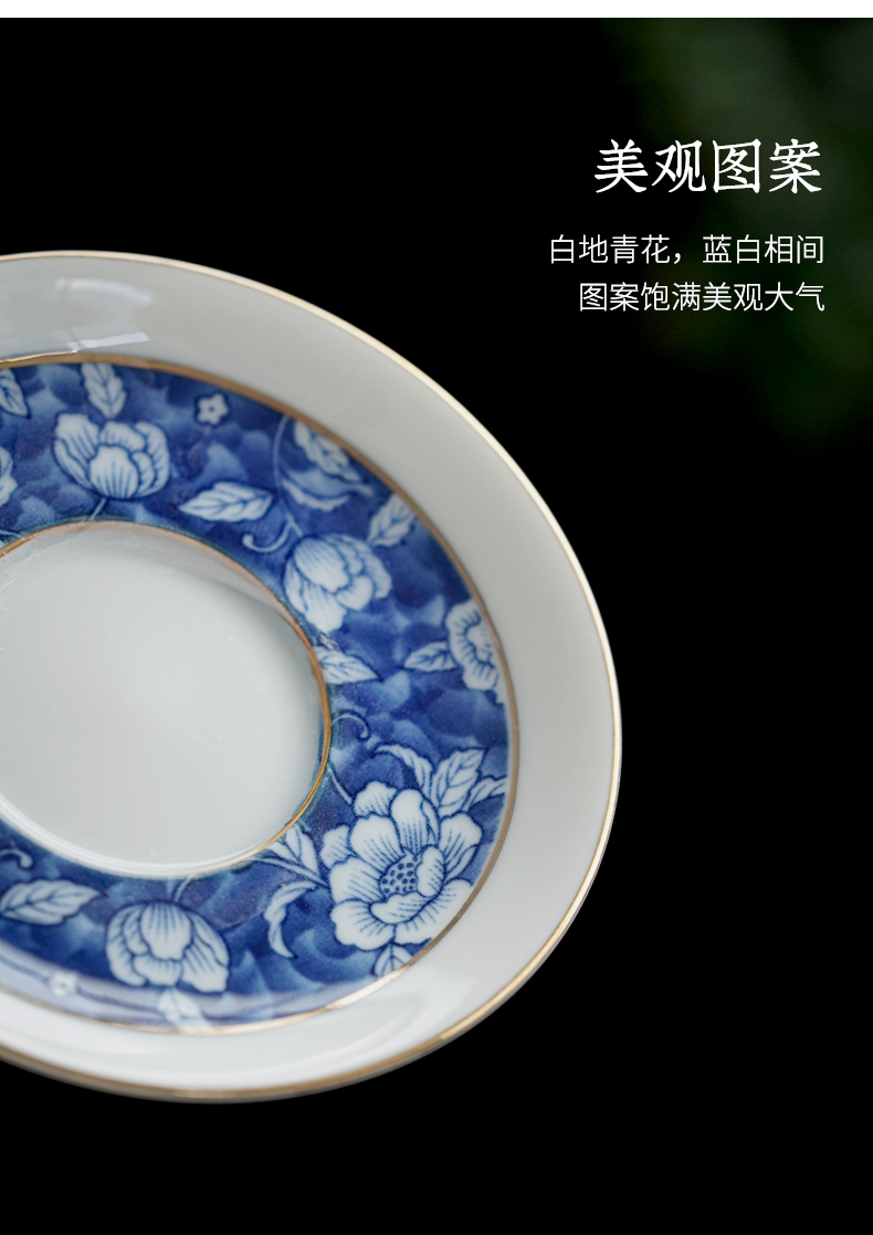 Japanese blue and white porcelain teacup pad manually ceramic cup doesn water glass heat insulation as antiskid saucer tea tea accessories