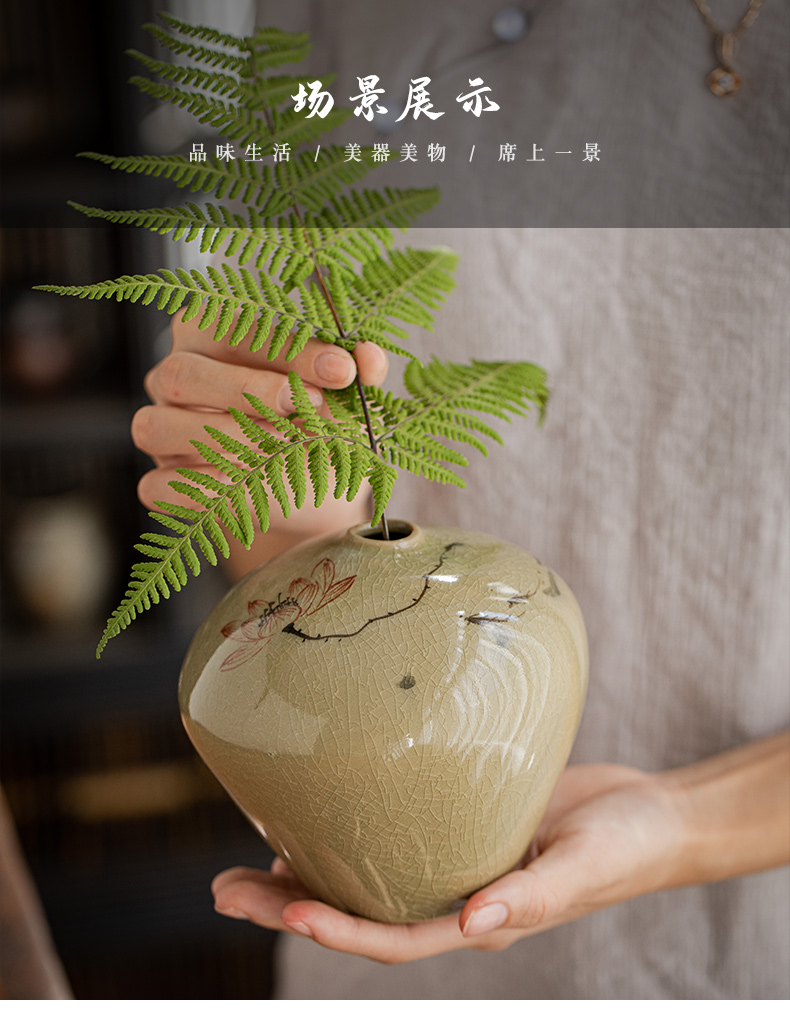 Jingdezhen, the up lotus flower vase hand - made flowers in I and contracted sitting room adornment TV ark, porch place