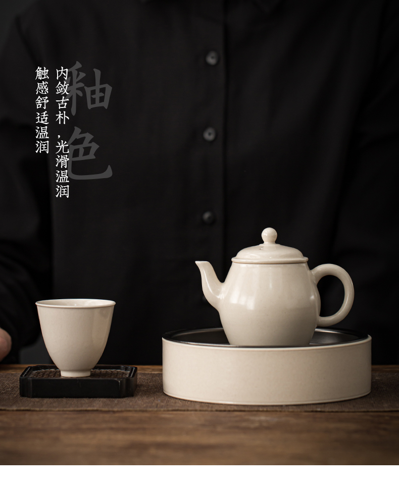 Plant ash soil story to restore ancient ways single pot of ceramic teapot household kung fu tea set anti hot filter tea cups