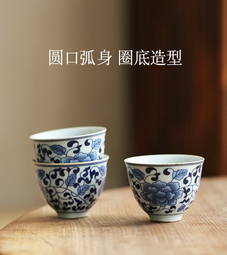 Jingdezhen hand - made porcelain tea set suit household small sets of kung fu tea cup tureen tea pot dry terms plate