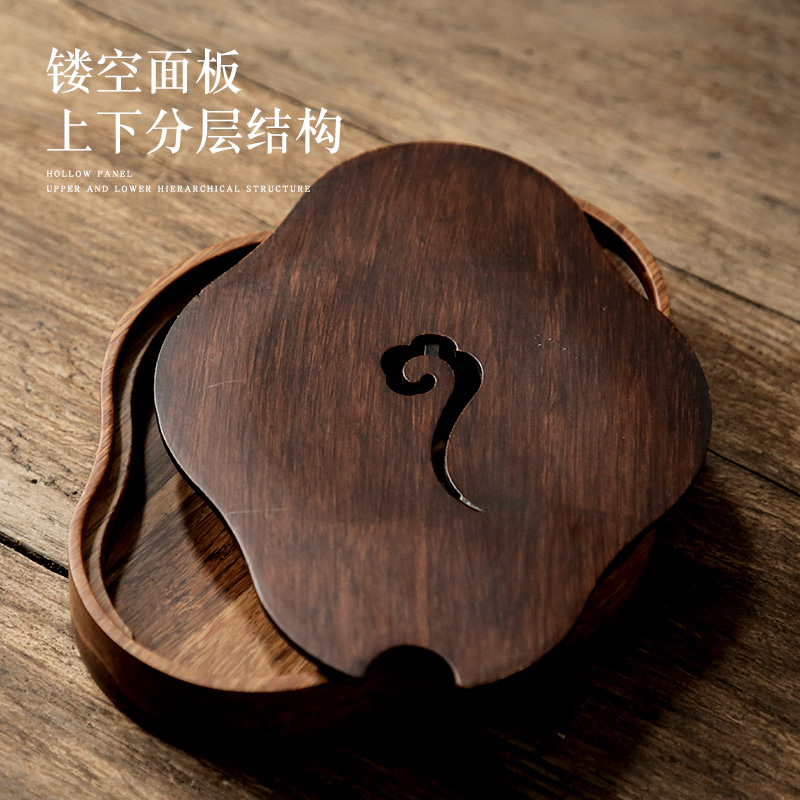 Heavy bamboo Japanese small tea tray was dry plate bearing pot it mat a pot of supporting the teapot tea table accessories pot bearing