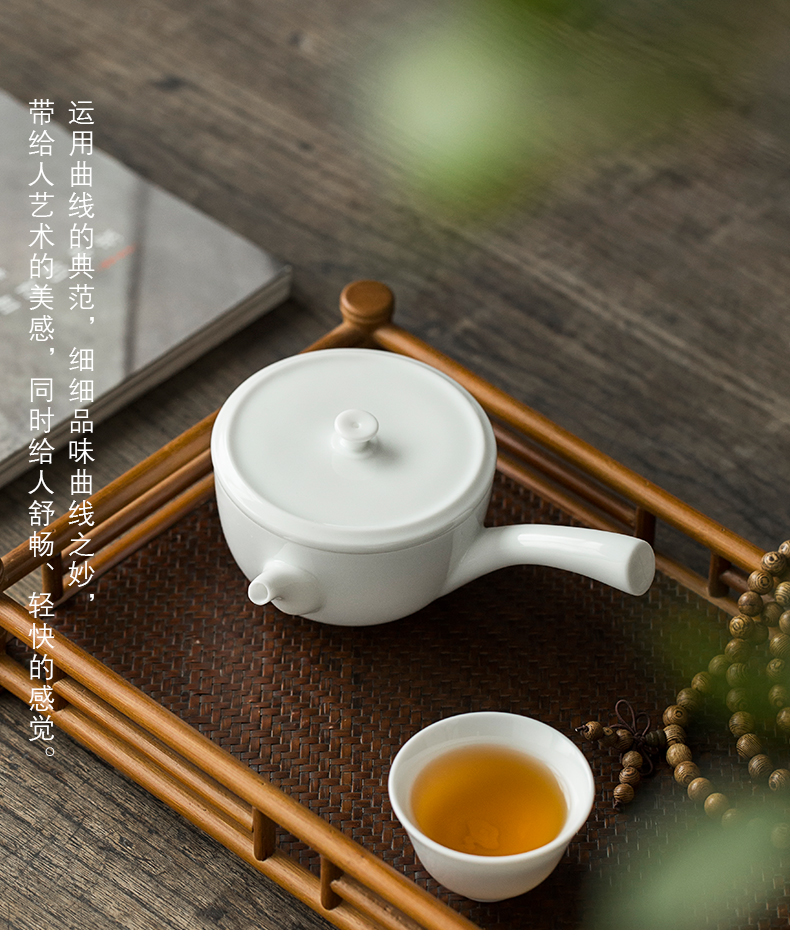 Sweet white ceramic side home suits for the teapot in use pot of jingdezhen porcelain teapot manually kung fu tea set