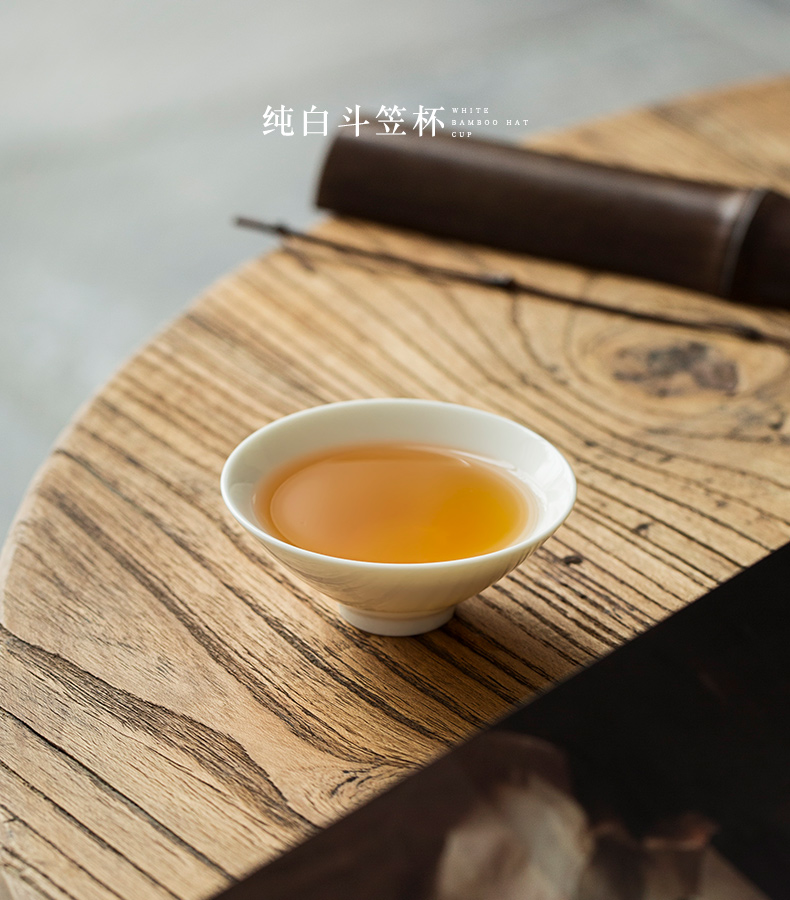 Dehua lard white kung fu tea cups ceramic bowl sample tea cup single white porcelain tea set tea cup small hat cup master