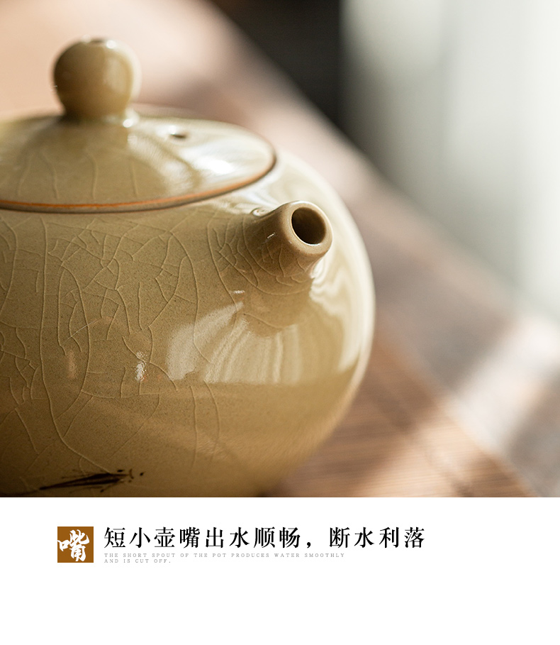 Hand lotus xi shi pot of ice to crack the up with jingdezhen ceramic kung fu tea set manually teapot single pot of household