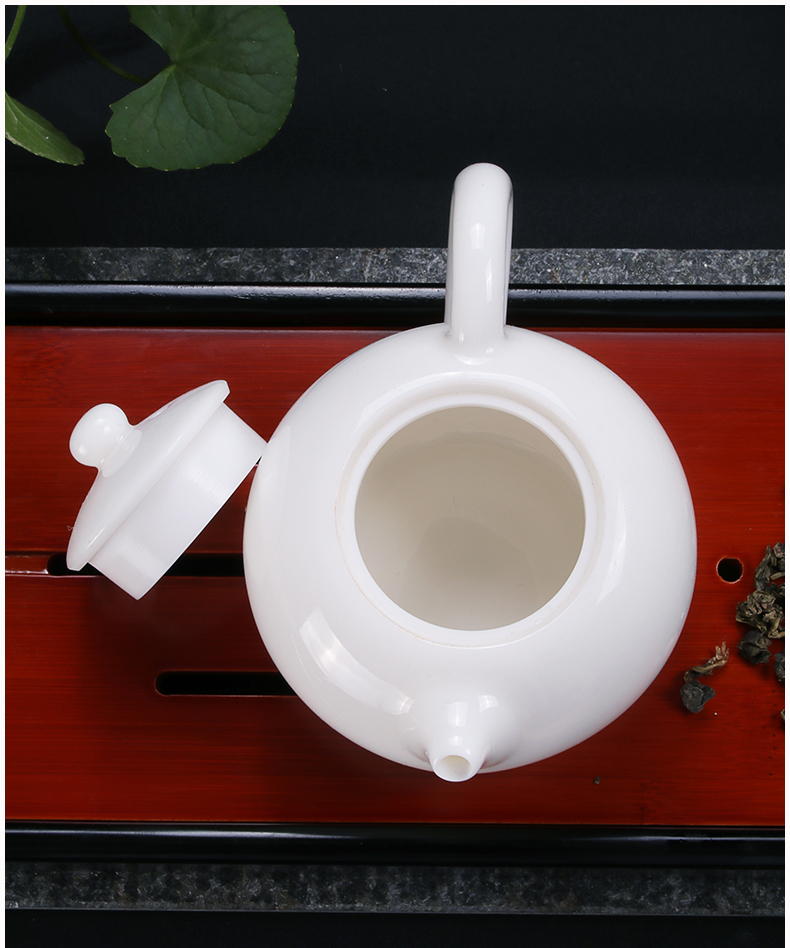 Earth story white porcelain ceramic teapot single pot of household teapot hand xi shi pot of dehua white suet in China