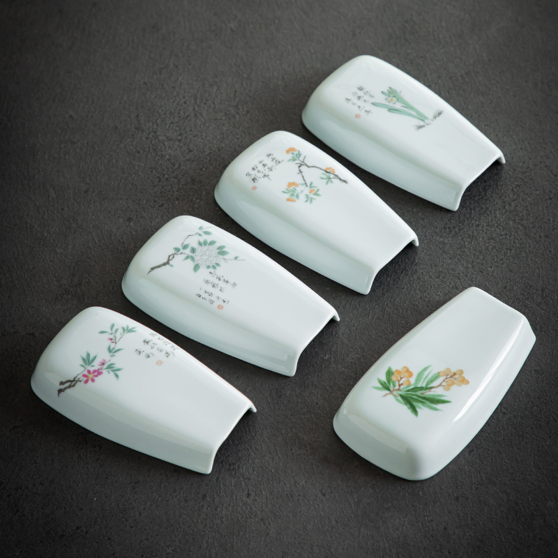 Jingdezhen hand - made loquat, celadon kung fu tea tea holder, ceramic home enjoy the tea to wake tea tea machine accessories