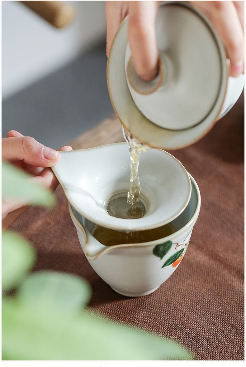 Jingdezhen tea white your up undressed ore on the filter) with base kung fu tea set move pure manual accessories