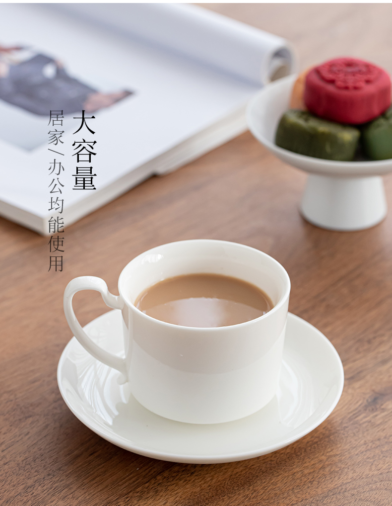 Suet jade porcelain ceramic keller cup with cover spoonful of the tea cups of domestic large capacity creative coffee drinking cups