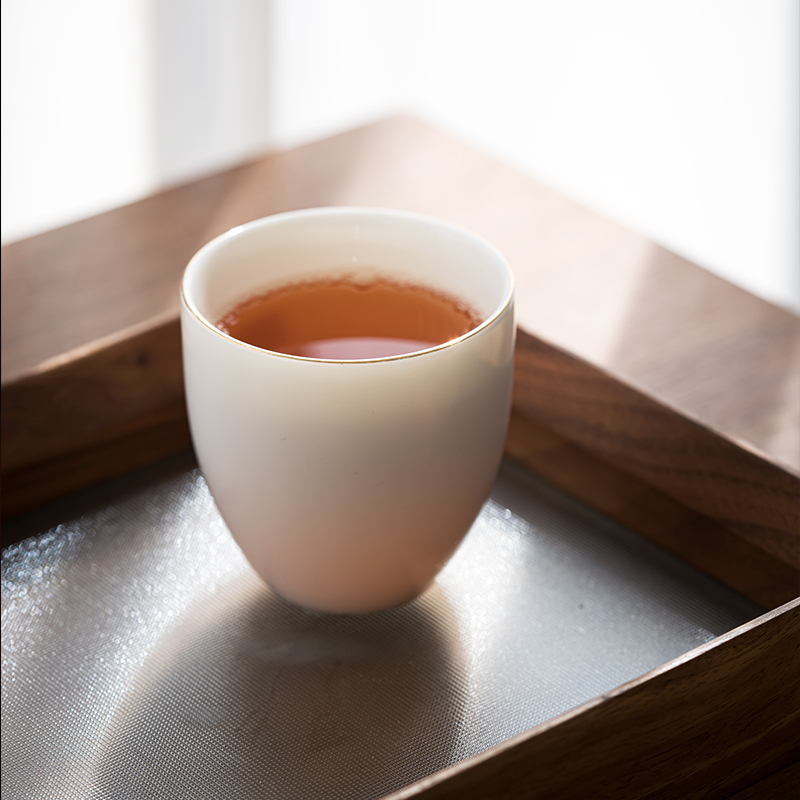 Dehua white porcelain teacup suet jade ceramic single sample tea cup cup master cup kung fu tea tea set small household glass