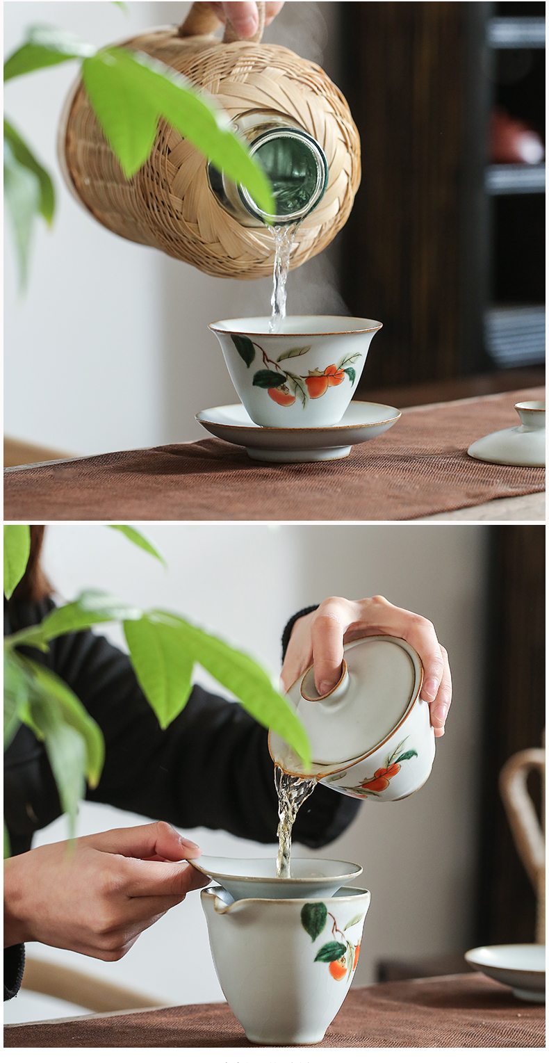 Jingdezhen archaize which your up only three small tureen filtering persimmon kung fu open restoring ancient ways can keep the bowl