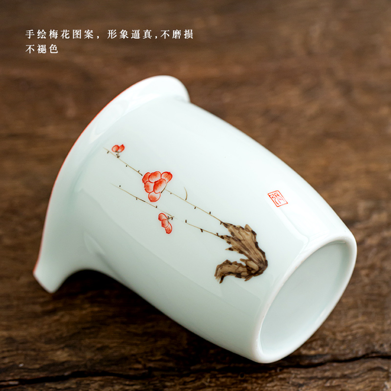 Earth story of jingdezhen ceramic fair keller hand - made name plum and small tea points sea tea tea set fair cup