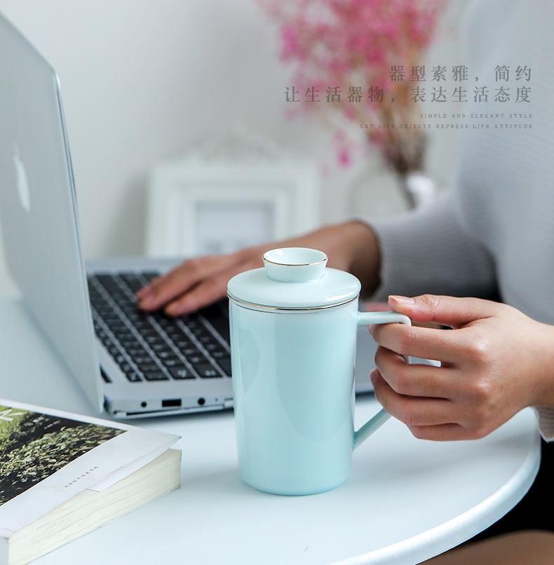 Jingdezhen creative move glass ceramic mark tide lovers ultimately responds a cup of coffee cup men 's and women' s cup