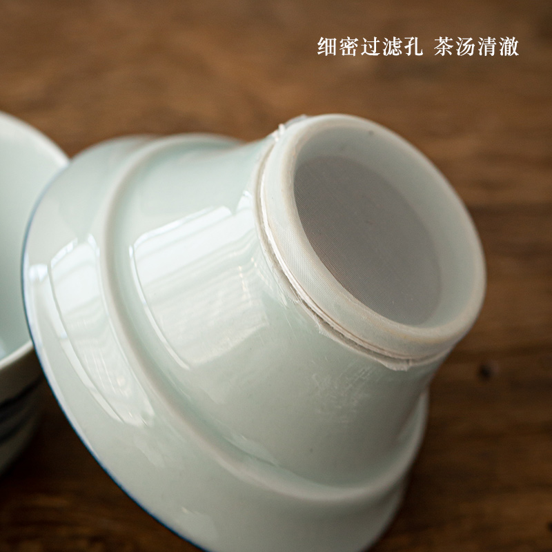 Jingdezhen antique hand - made kung fu tea set suit household ceramic tureen tea cups contracted sitting room of a complete set of gift boxes