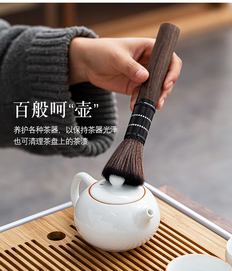 Dehua porcelain kung fu tea set jade fittings 6 gentleman 's tea is the tea taking tea spoon, tea tin, tea art ChaZhen six gentleman' s suit
