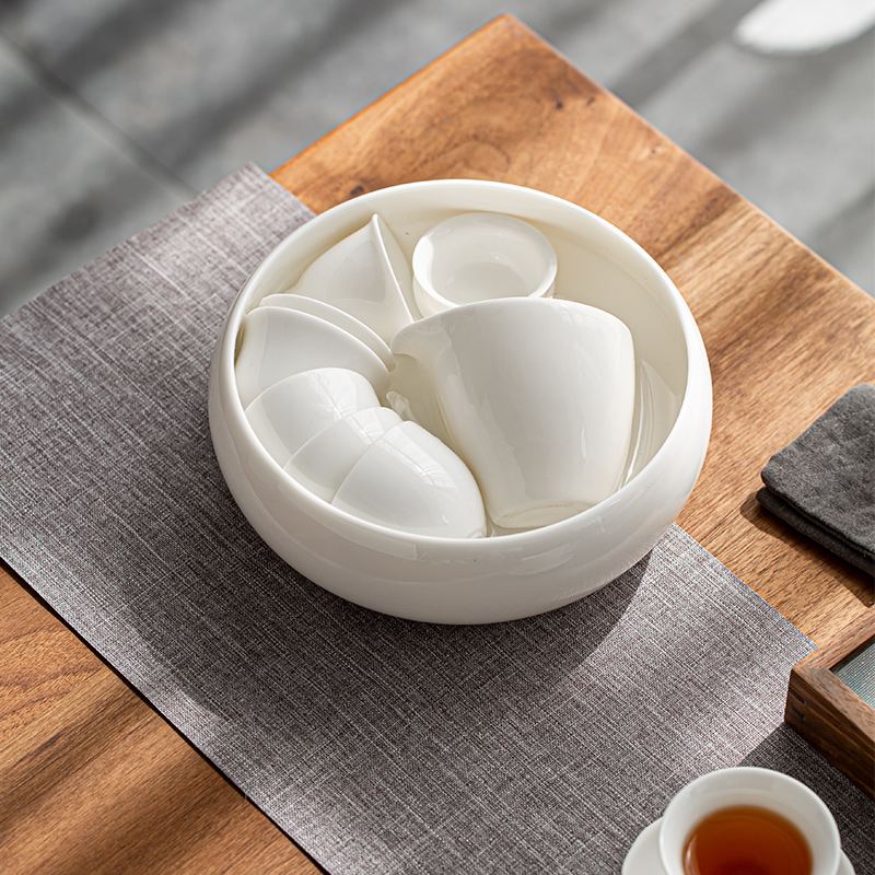 Jade porcelain tea heavy wash large writing brush washer water jar ceramic kung fu tea tea table accessories make tea tea utensils tools