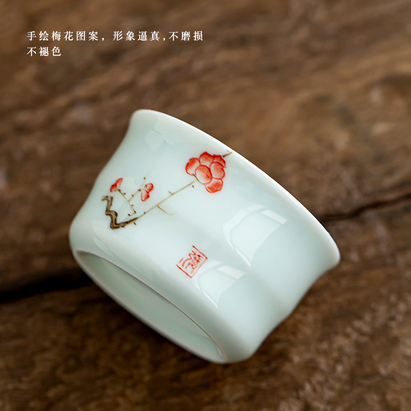 Tea bucket name plum hand - made ceramic Tea shadow green) kung fu Tea accessories Tea strainer filter Tea filters