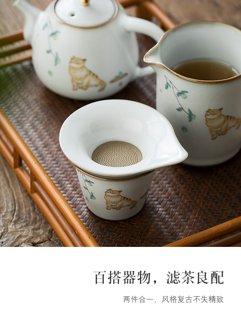 Open your up porcelain pieces can raise hand tea ware kung fu tea set ceramic large tea individual justice, sea glass