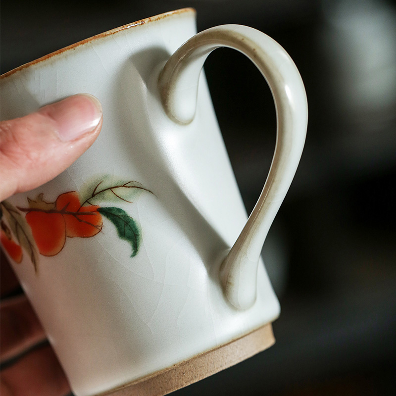 Earth story persimmon persimmon ruyi famille rose porcelain jingdezhen your up on personal office cups with cover filter