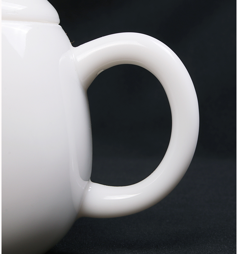 Dehua white porcelain ceramic teapot kung fu tea tureen to use household Long Dan pot of filter with three cups to use