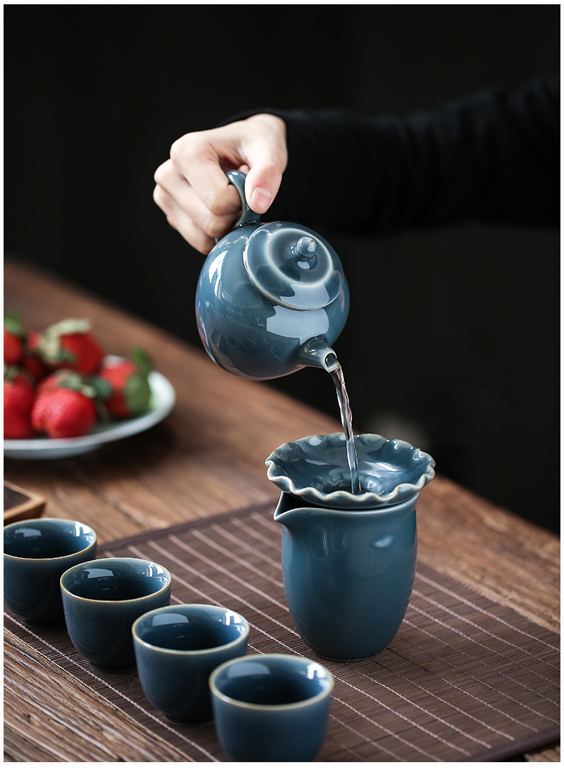 Earth story of jingdezhen ceramic fair keller ji blue glaze and a cup of tea ware kung fu tea accessories