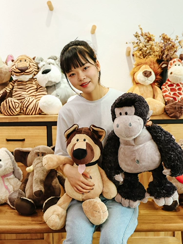 Милая плюшевая игрушка, комфортная кукла, слон, тигр, лев, шимпанзе, подарок на день рождения